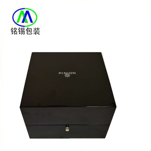 Wood Products Manufacturer Orders Storage Display Watch Wooden Box Wooden Black High-Gloss Paint High-End Wooden Watch Box