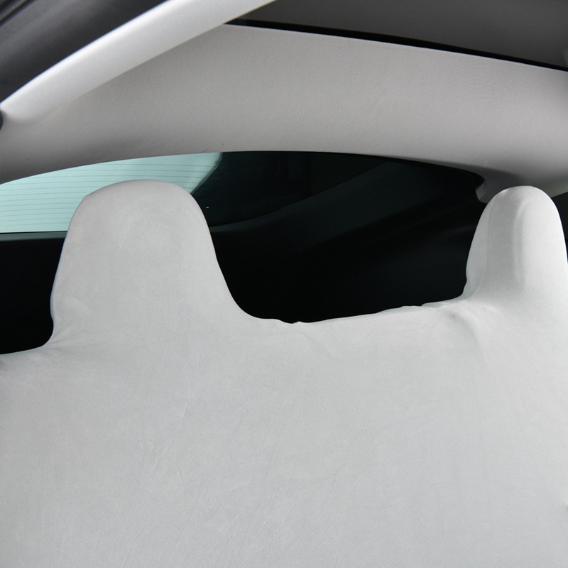 Elastic Car Seat Cover, Derong Rear Seat Cushion Cover, Seat Cushion, Backrest and Headrest Integrated Cover, Dust-Proof and Stain-Resistant, Single Layer