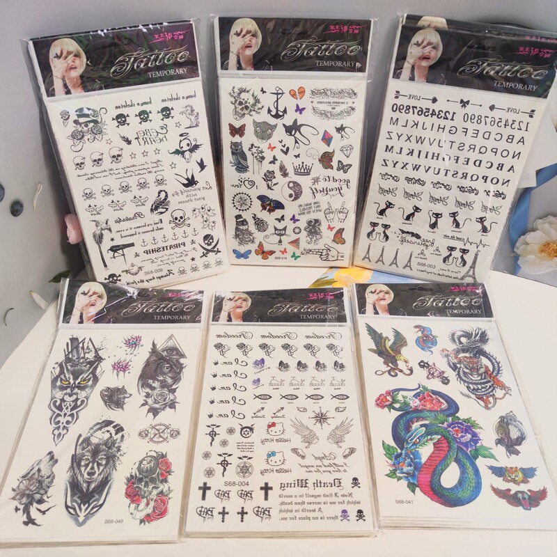 2 yuan wholesale mixed one all kinds of tattoo stickers crafts tattoo stickers two yuan supermarket supply