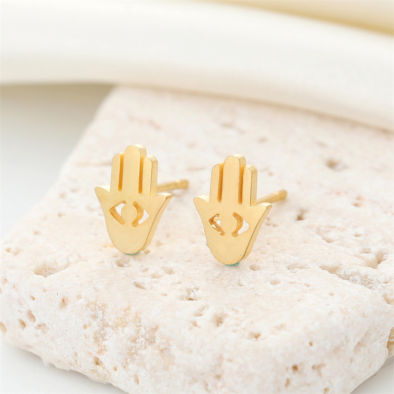 European Cross-border Korean Simple Love Smiley Ghost Palm Demon Eye Earrings display picture 7