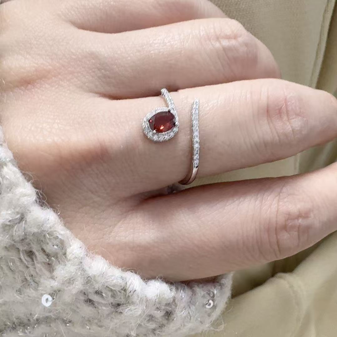 925 Sterling Silver, Sapphire Material 1 Piece 925 Sterling Silver Sapphire Geometric Gem September Birthstone Sapphire Zircon Open Rings Rings