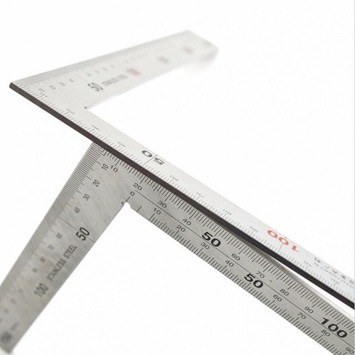 Thickened stainless steel square ruler, woodworking square ruler, corner ruler, L-shaped ruler, 90 degree curved ruler, 300 500mm