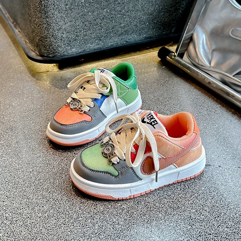 Children's trend fashionable universal sneakers for men and women, Korean style, 2024 years, autumn