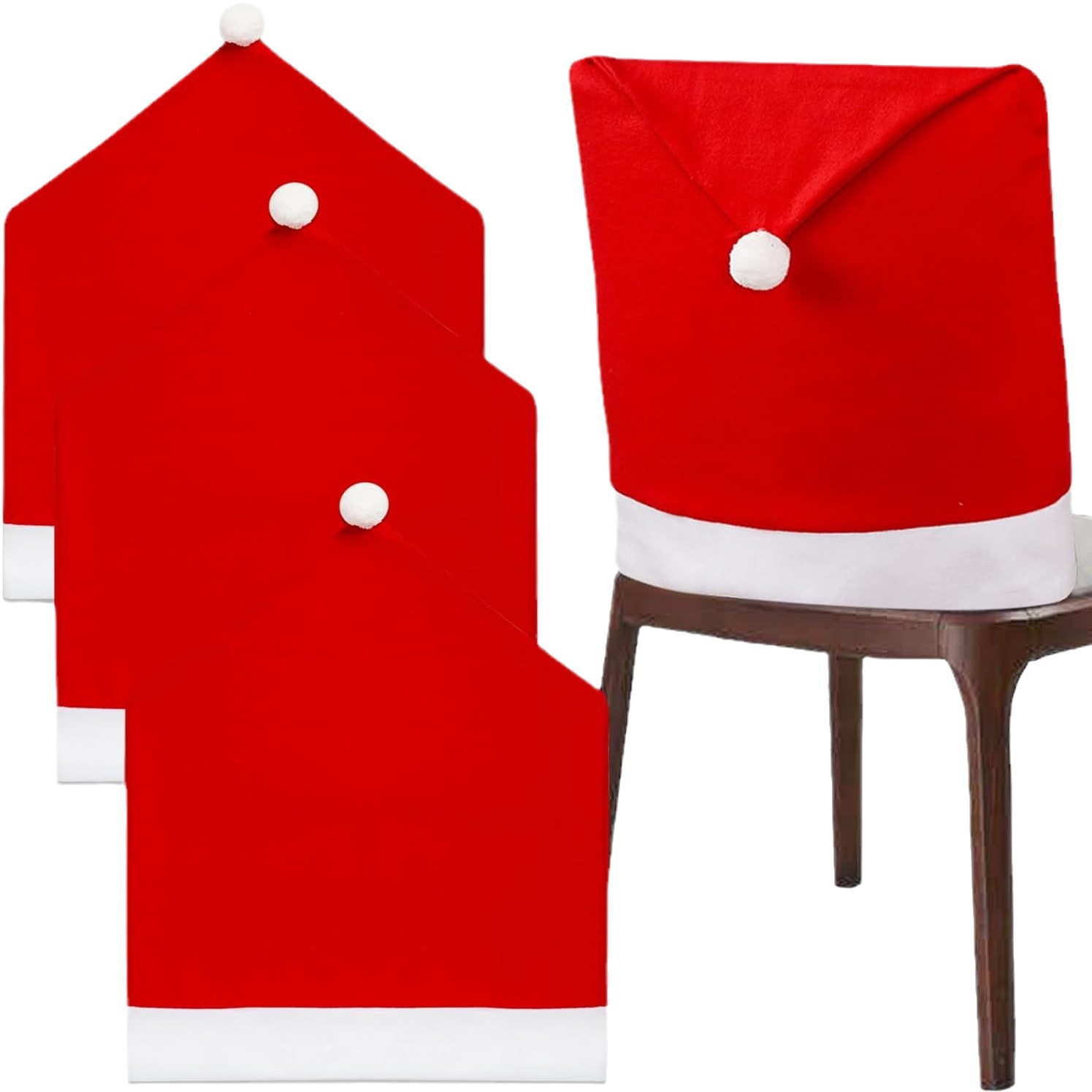 Navidad transfronteriza funda de silla de tela de terciopelo rojo decoración de silla para el hogar restaurante decoración de ambiente de hotel funda de silla