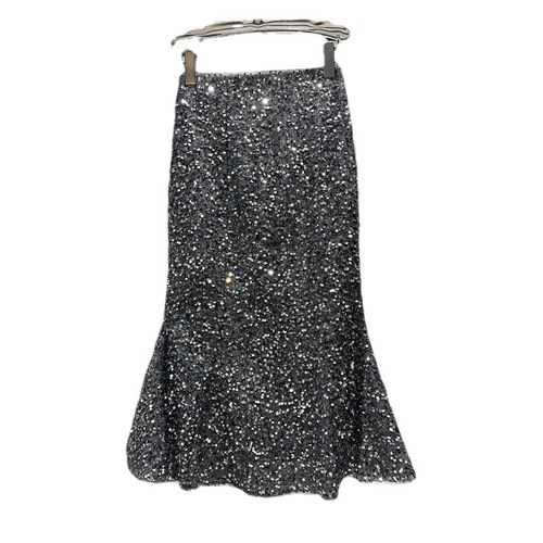 Girls spring and autumn new style small fragrant skirt Korean style full body sequin mid-length fashionable fishtail skirt hip skirt