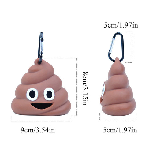 Pet garbage bag dispenser, portable garbage bag for cats and dogs, dog poop bag, poop-shaped storage box