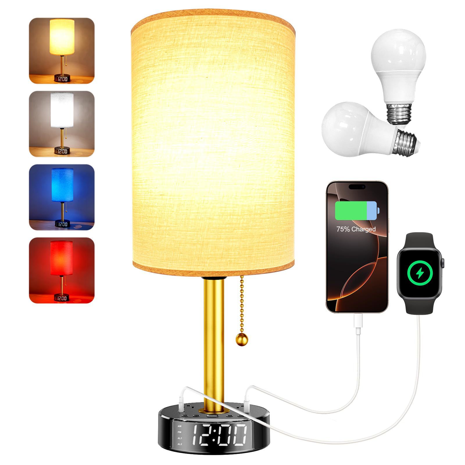 2 in 1 알람 시계 책상 램프