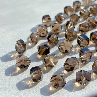 Natural Tea Crystal DIY Jewelry Accessories Single Beads Accompanying Faceted Loose Beads Spacer Crystal Jewelry Bracelets with Beads