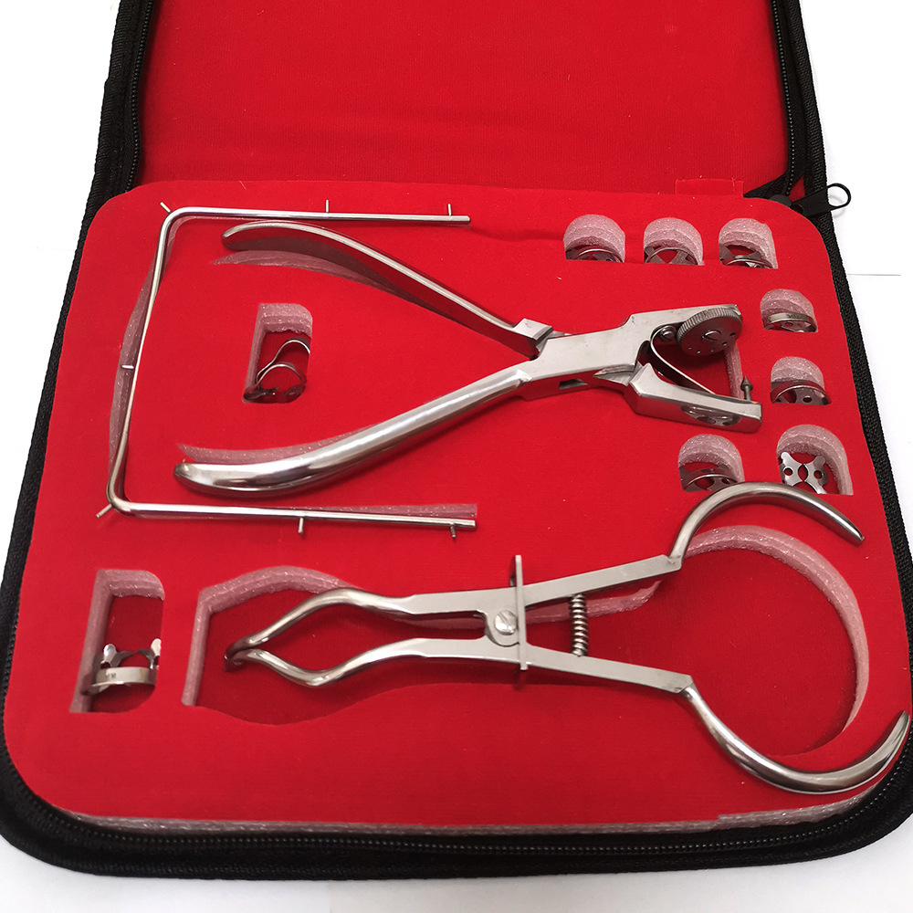Dental Oral Rubber Dam Kit + Imprint Punch Board + Wooden Cotton Holder Professional Physician Exam Home Combination Set