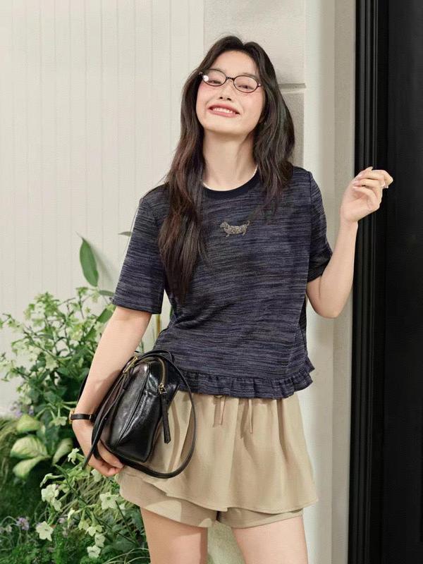 阔系卡其色裙裤宽松休闲裤女2025春夏季新款小个子高腰短裤子|undefined