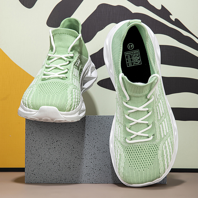 Cross-Border Wide-Toe Shoes, Soft-Soled Large-Toe Sports Shoes, Fly-Knit, Lightweight and Breathable, Same Style for Couples, Men and Women, Casual and Versatile Running