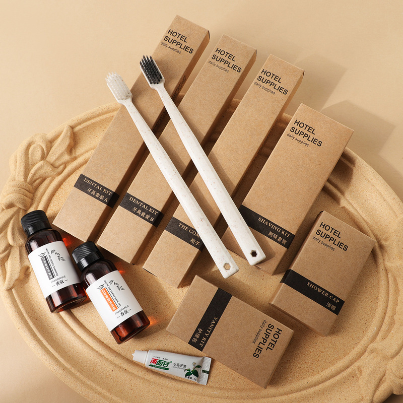 Hotel disposable toothpaste and toothbrush set, suitable for hotels and guesthouses, packaged in kraft paper boxes, including toiletries and combs, custom-made by the manufacturer Hotel disposable toothpaste and toothbrush set, suitable for hotels and guesthouses, packaged in kraft paper boxes, including toiletries and combs, custom-made by the manufacturer