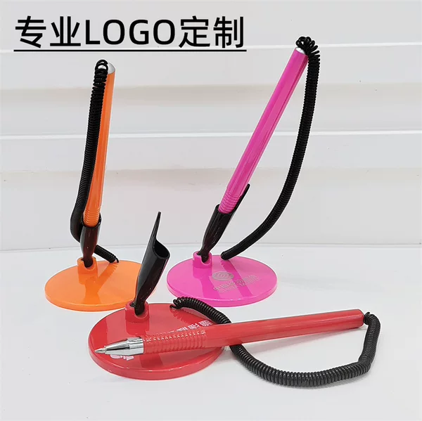 Corporate front desk office stationery LOGO signature neutral fixed pen bank hotel desk pen in stock wholesale