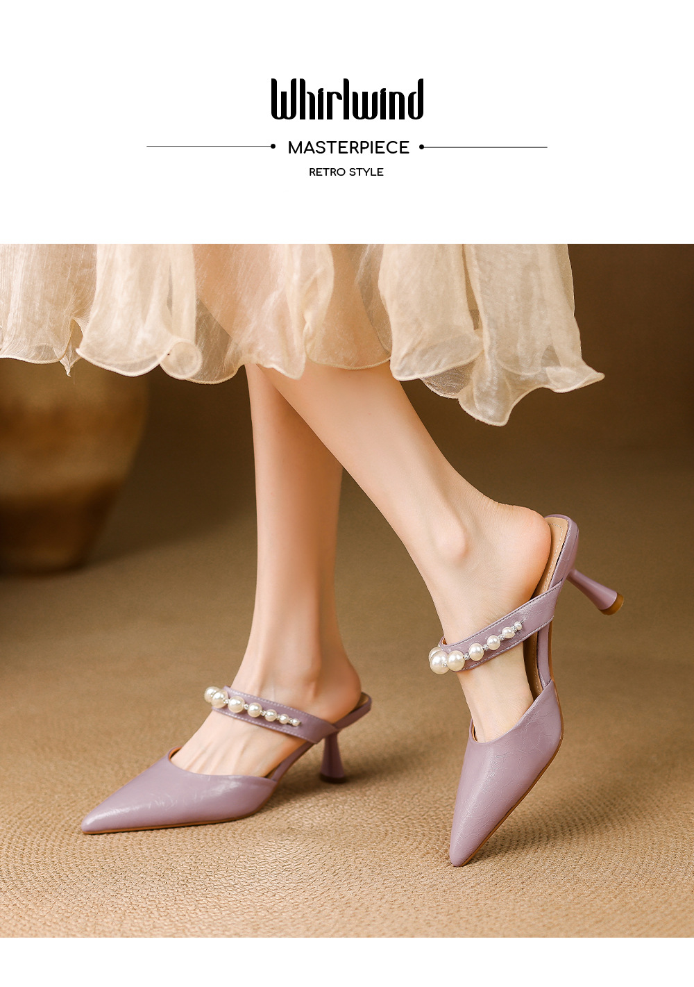 Giày sandal cao gót nữ mũi nhọn da bò, gót mảnh 9 cm, phong cách nữ thần — đen chi tiết 2