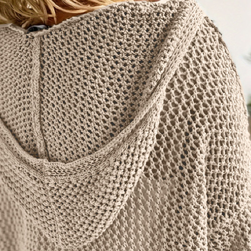 European and American Amazon Cross-Border Bestseller: Knitted Sun-Protective Hooded Outerwear — Thin, Loose-Fit Hooded Sweater