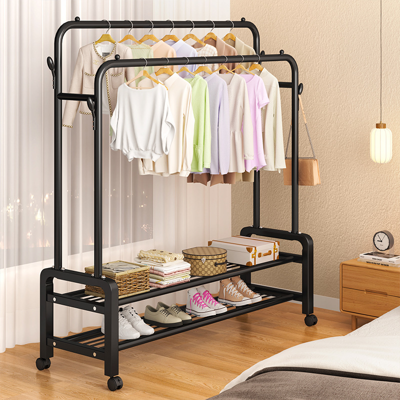 Tendedero de Ropa Plegable Móvil para Balcón y Dormitorio - Perchero de Pie para Hogar