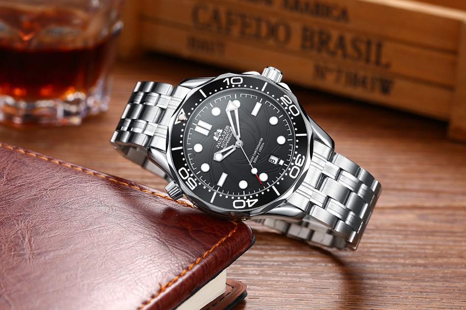 Men's Automatic Watch Gold Steel Mechanical Luminous Men's Watch_voghion.com