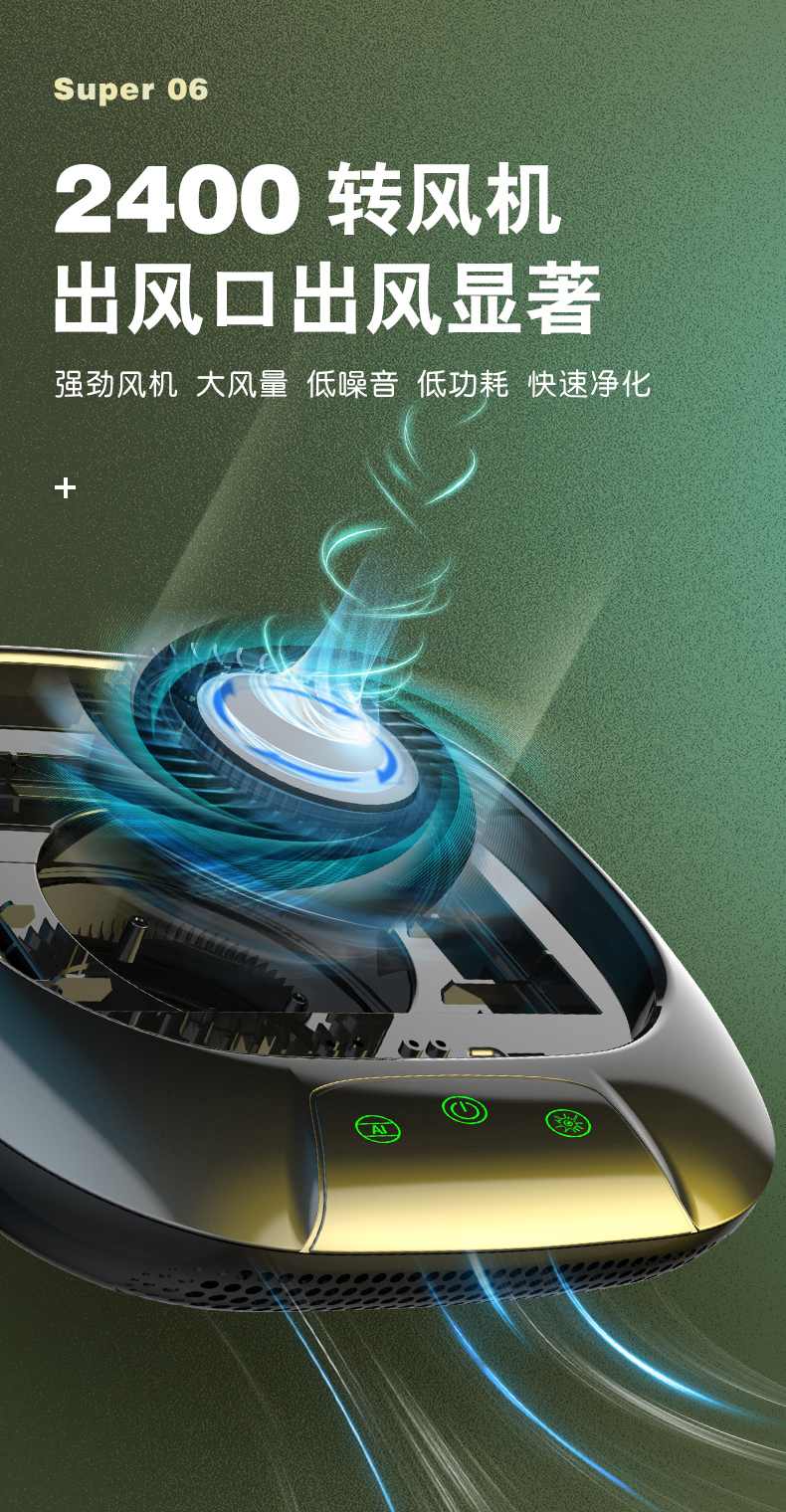 Car Air Purifier for Use in Cars, Negative Ion Ozone Bar for Odor Removal, Formaldehyde Sterilization and Aromatherapy