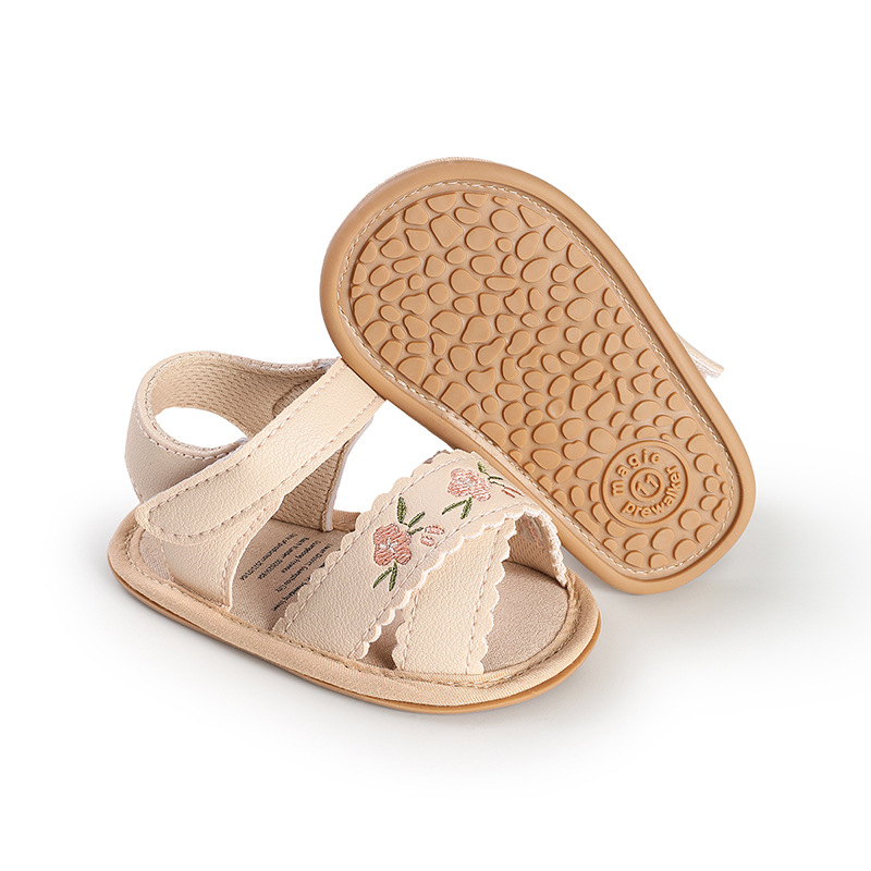Sandalias de Primeros Pasos para Bebé 6-12 Meses de Cuero PU Transpirables y Antideslizantes para Verano