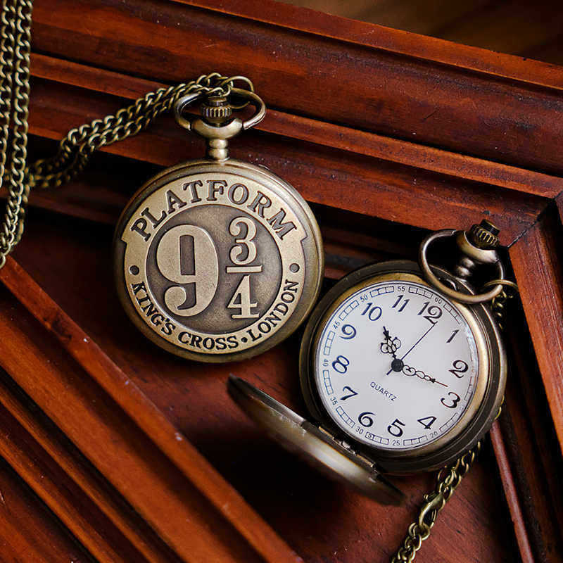 Harry Potter nuevo reloj de arena tallado con tapa flip hueco relojes de bolsillo relojes de collar relojes de estudiantes hombres y mujeres image 3