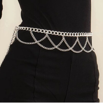 欧美跨境饰品 流苏性感身体链 简约连衣裙束腰带时尚瑜伽腰链|ms