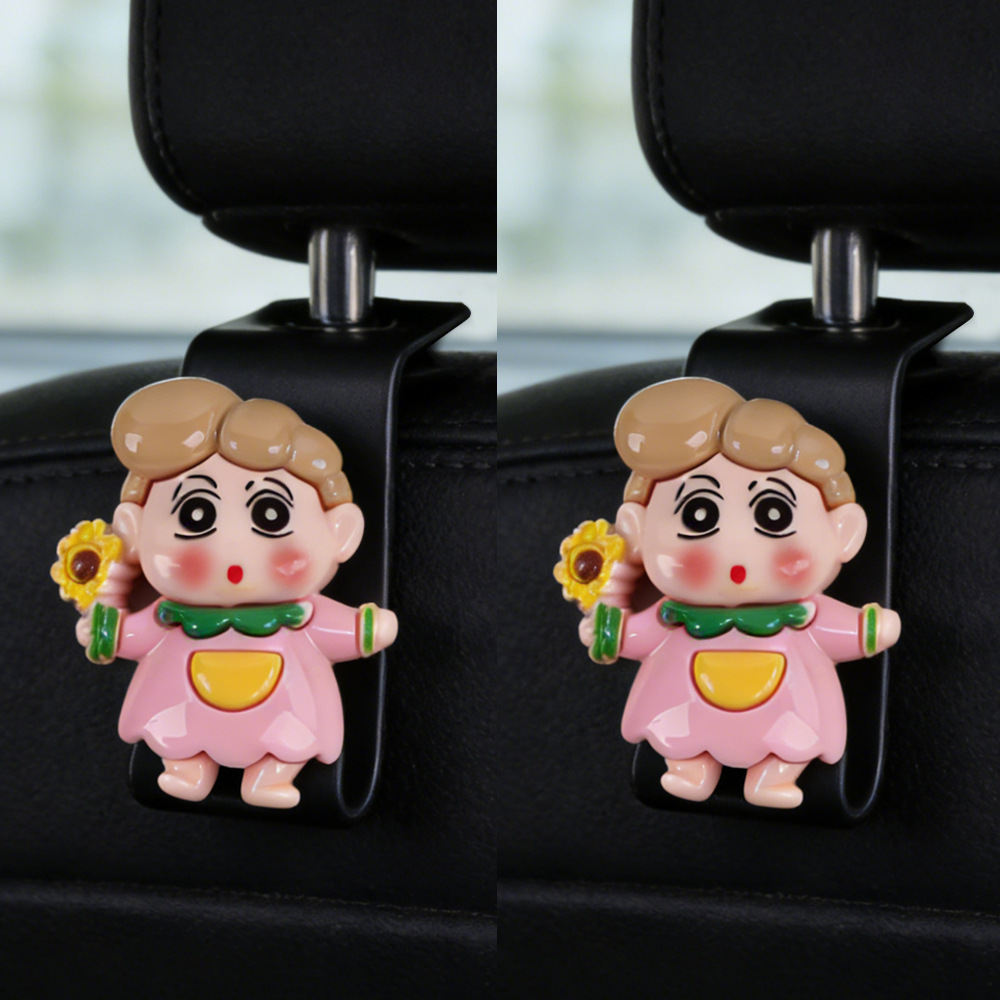 Gancho para coche, almacenamiento trasero multifuncional para coche, lindo coche de dibujos animados, asiento delantero, trasero, gancho de almacenamiento