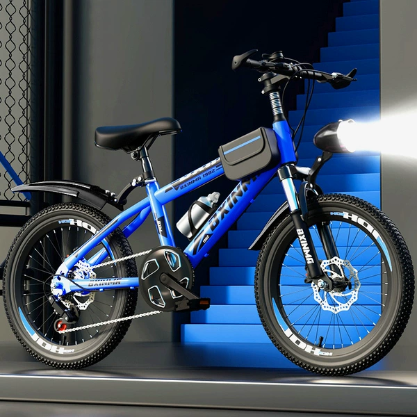 ¤LED light dark blue/variable speed [disc brake/shock absorption] gift pack-18 inches 6-9 years old 120-140+
