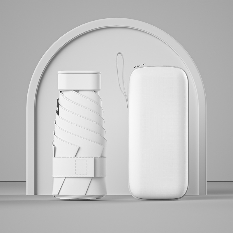 Protector solar creativo, vinilo, sombrilla, mini pequeño, seis paraguas, femenino, 40% de descuento, bolsa, sombrilla, lluvia y sombrilla de doble uso al por mayor