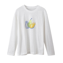 2025秋季新款女装休闲百搭宽松撞色水果印花亮片T恤上衣450112