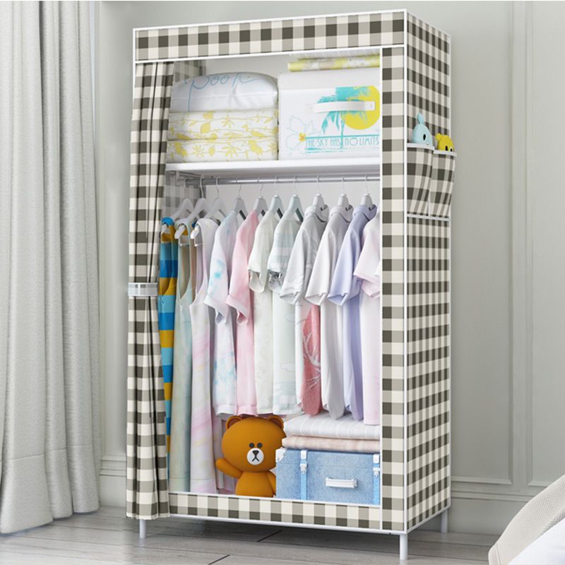 Simple Wardrobe Side-Pull Fabric Wardrobe Economical Space-Saving Assembly Storage Hanging Wardrobe Manufacturer Direct Sales Cross-Border