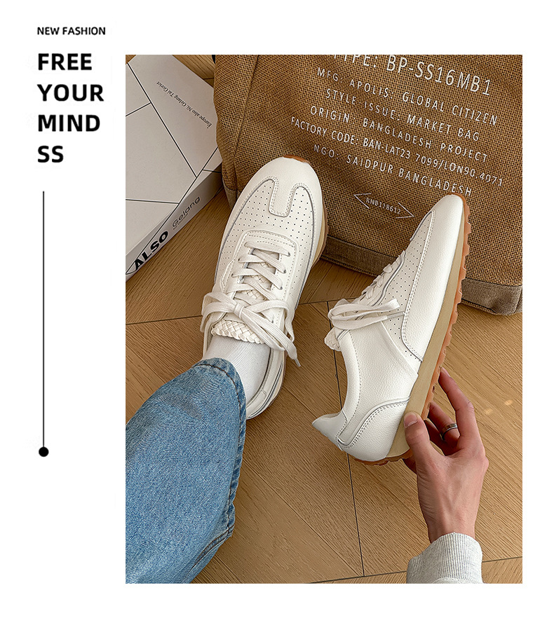 3699 Retro Jogging Shoes For Men And Women Couples Hand Woven Sports Shoes Thick Soled Height Enhancing Pointed Toe German Training Shoes_voghion.com