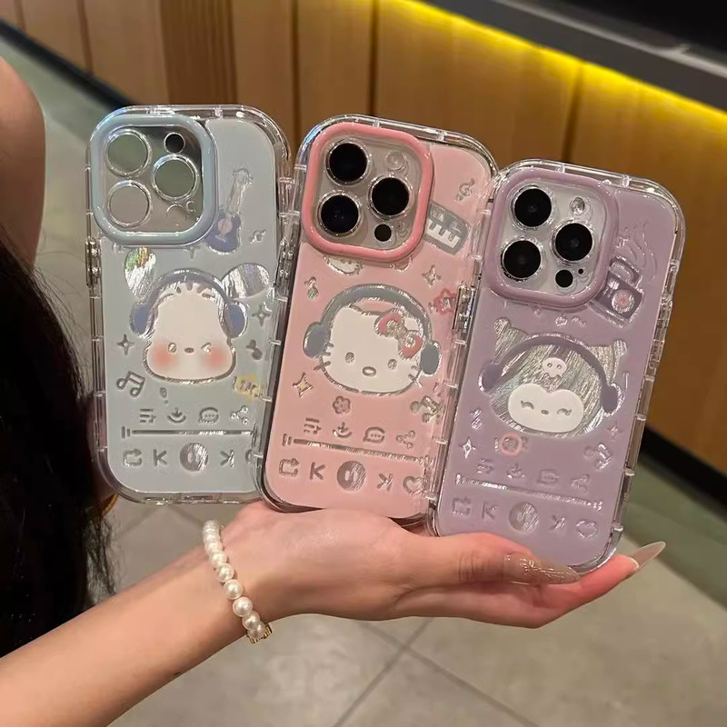 Apple 16 Cartoon Mobile Phone Case 15 Feather Yarn Cream 14 All-Inclusive 13 Promax Anti-Fall 12 Headphones Kt Cat Kulomi