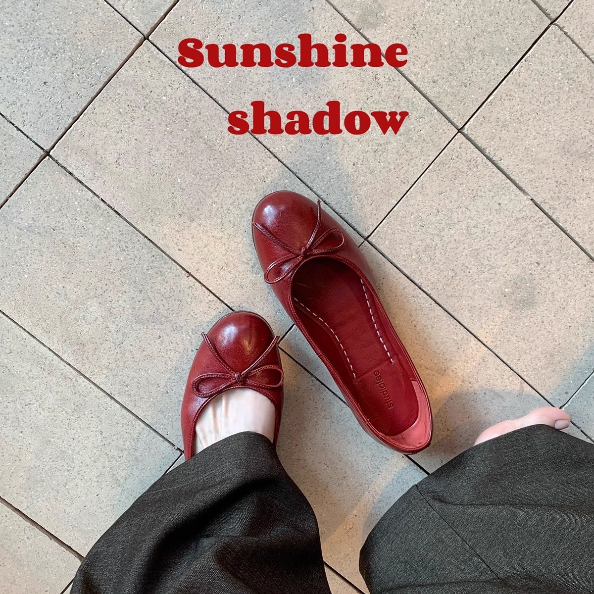 In-Stock Vintage French Ballet Oil-Waxed Leather Round-Toe Bow Shallow Flat Mary Jane Shoes for Women