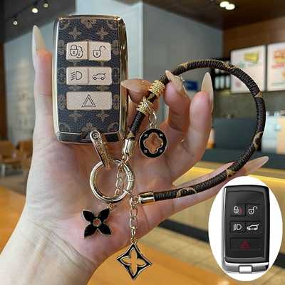 New Land Rover Range Rover Evoque Key Case Defender Full-Cover Range Rover Case Velar Sport Edition Stylish Retro Shell Discovery (Car key bag) - type-b-key-cover-light-luxury-long-chain