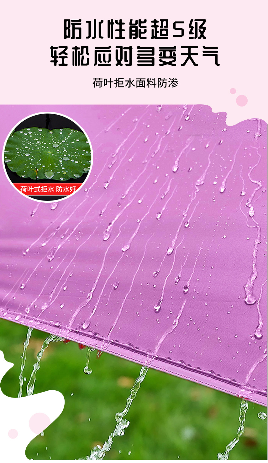 Outdoor Camping Tent with Silver Coating, Sun Protection, Rainproof, Quick Setup, Windless Rope, Fishing, Popular for Picnics, Large Space