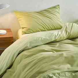 A类母婴水洗棉四件套被套裸睡床单床笠简约欧式床上用品4
