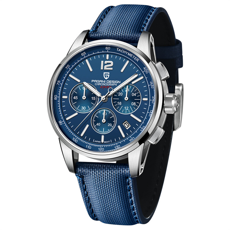 Bergani PAGANI 008 reloj de negocios para hombre Reloj de cuarzo de calendario impermeable de moda con cinturón de zafiro