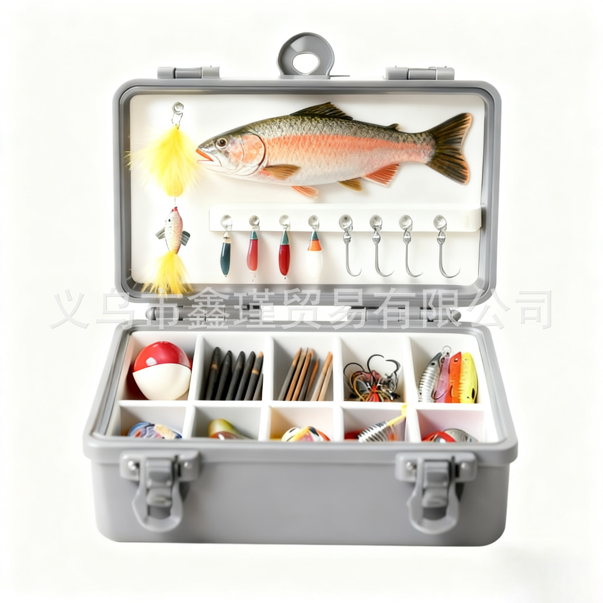 Nuevos productos transfronterizos 2D acrílico pesca caja de peces colgante colgante image 4