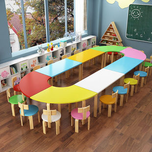 Painting Art Table and Chair Training Class Combination Tutoring Class Kindergarten Table Student Learning Set Children's Desks and Chairs