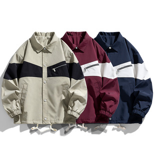 Jacket Men's Spring and Autumn New Fashionable Lapel Loose All-match Jacket Men's plus size Plus Fat Men's Jacket