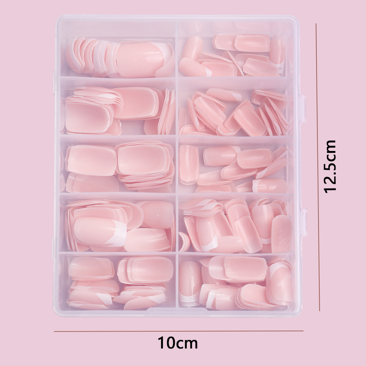 Ventas transfronterizas calientes de desgaste de uñas de alta calidad otoño 120 piezas en caja desnudo rosa francés desgaste parche de uñas falsas