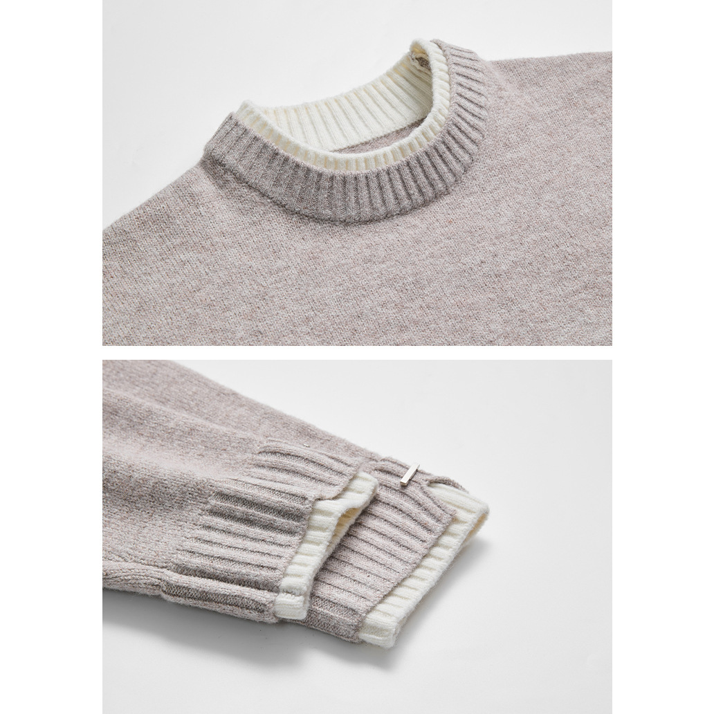 Explosiones transfronterizas de tamaño europeo de tamaño grande falso dos piezas de camisetas de punto suéter hombre viejo estilo coreano fábrica de otoño y invierno al por mayor