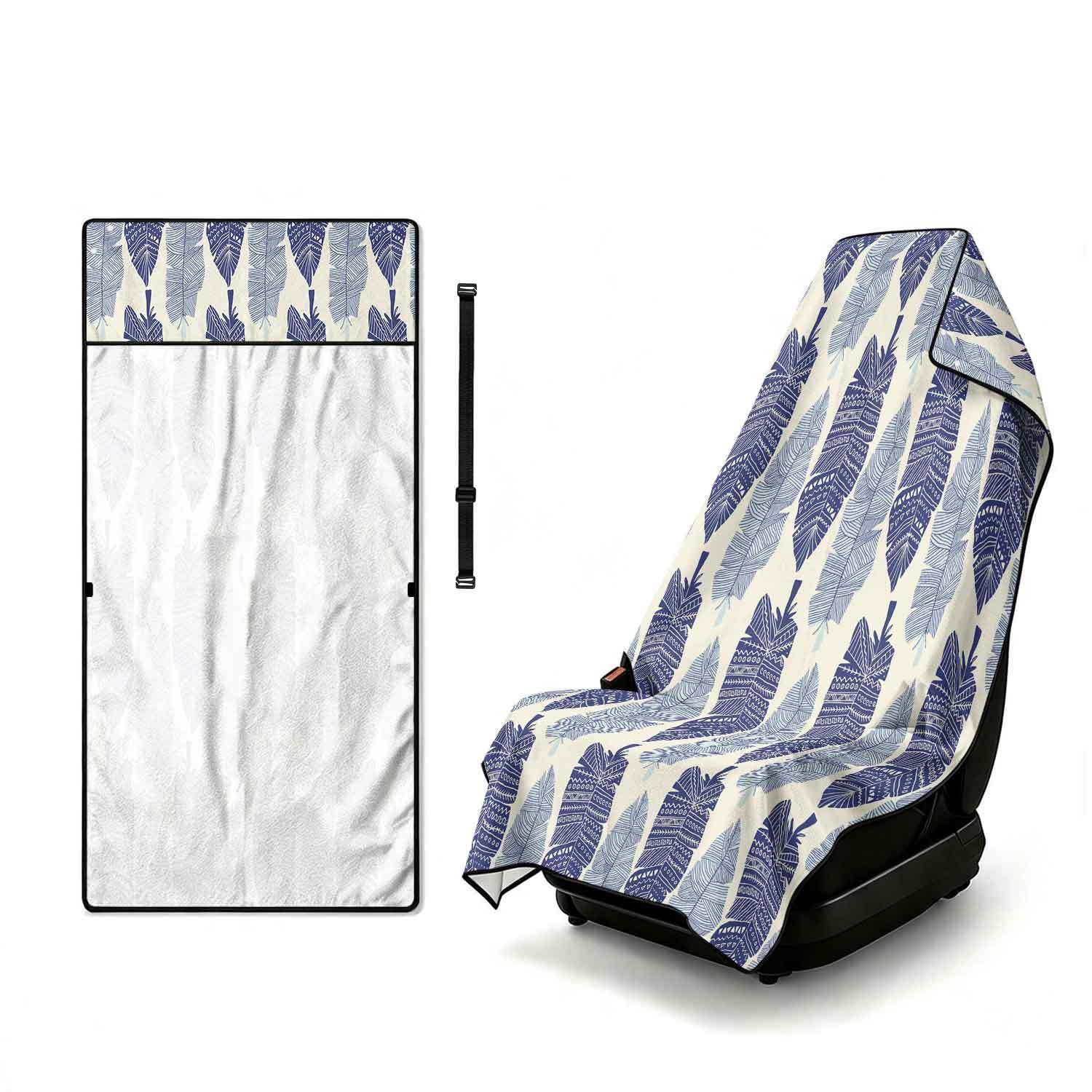 Geometric Bath Towel Car Seat Cover 2-in-1 Microfiber Outdoor Beach Car Dual-Use Universal Seat Cushion