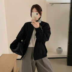 韩国东大门2025秋季新款复古高级感宽松显瘦翻领两面穿夹克外套女
