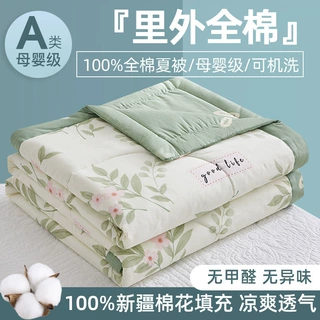 A类母婴级里外新疆棉花空调被纯棉夏凉被可机洗水洗夏被宿舍成人