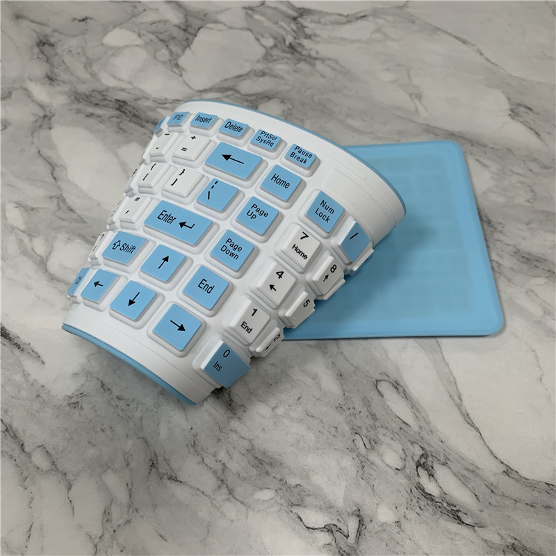 103 キーシリコン防水サイレントソフトキーボードポータブル USB 有線デスクトップノートブックカーリーカラーキーボード|undefined