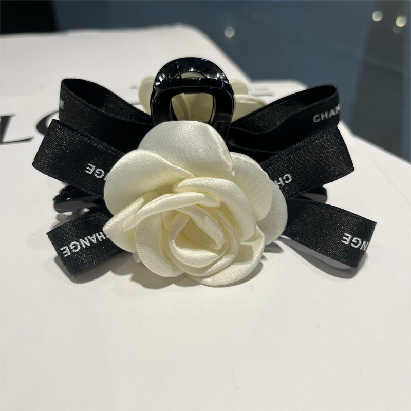 山茶花抓夾女法式高級感網紅髮夾後腦勺優雅氣質超仙大號發卡髮飾