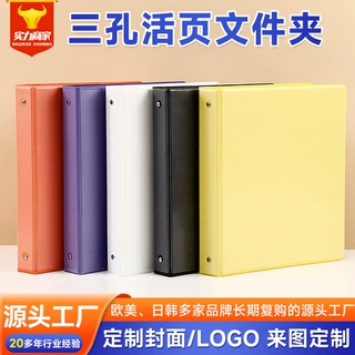 亚马逊商超爆款PP塑料马卡龙色系A4三孔活页文件夹定制资料收纳夹