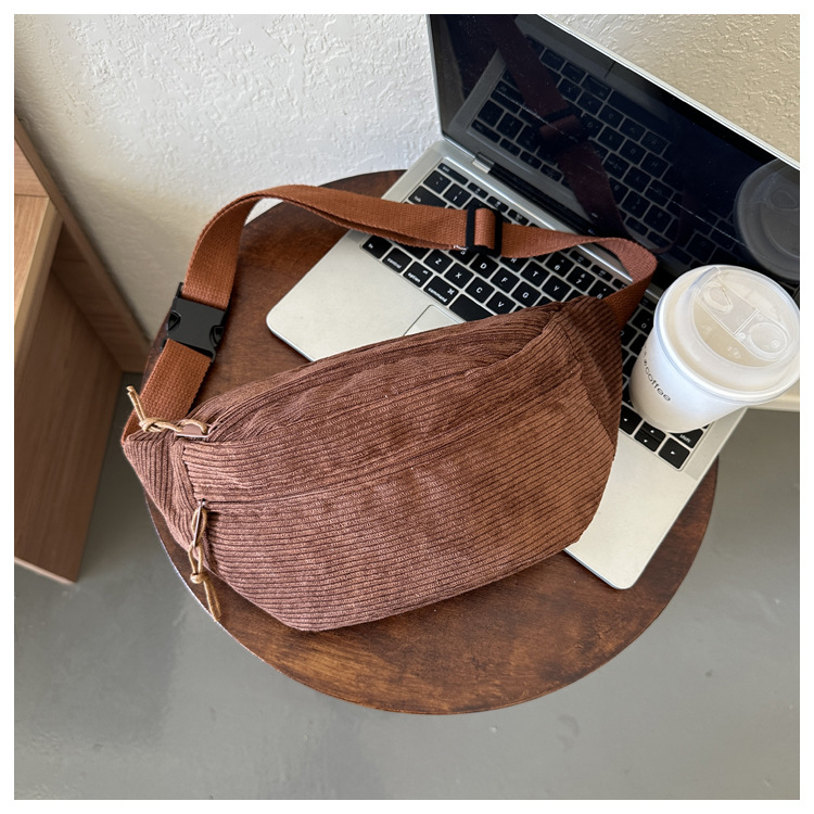 Frauen Taille Tasche Cord Student Schulter Handtasche Crossbody Brust Brust Tasche Fanny Pack Mode Telefon Weibliche Bum Gürtel Geldbörse 2025 – Detail 18