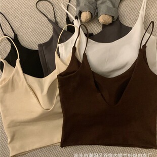 Top with cups, breast pads, fitted tube top, underwear as outerwear, V-neckline, backless